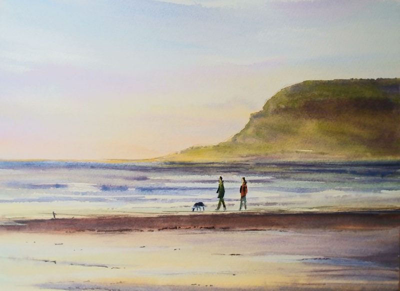 watercolour caswell bay