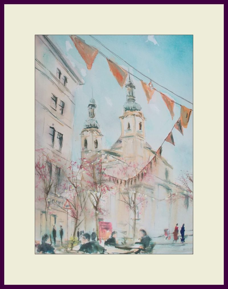 Vienna Streetscape Watercolour - Image 3