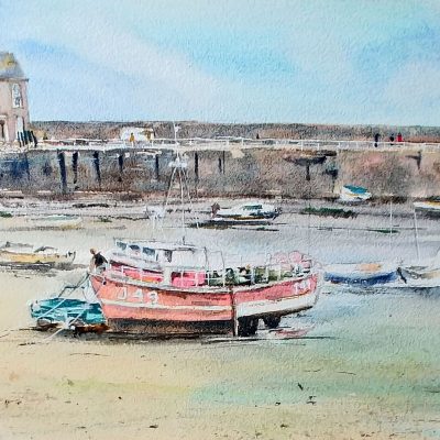 watercolour from gorey harbour