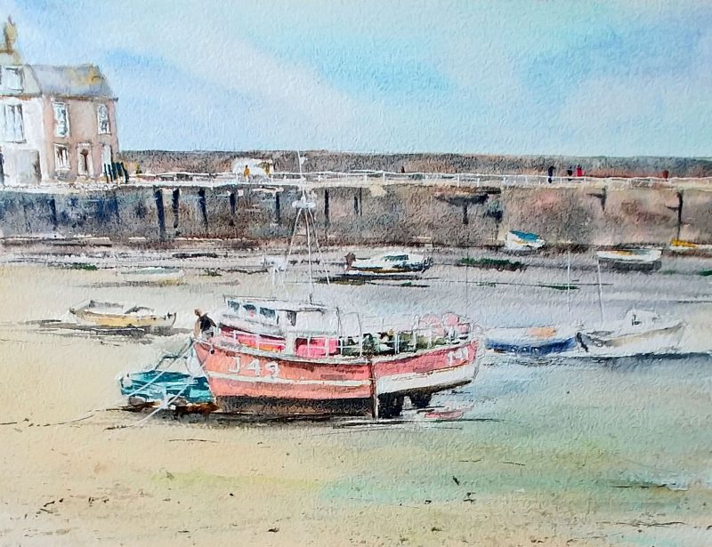 watercolour from gorey harbour