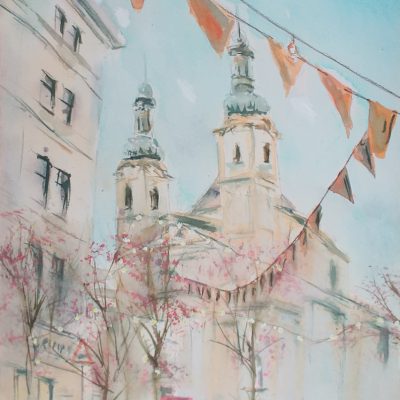 Vienna Streetscape Watercolour